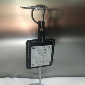 TIGNANELLO Leather & Chrome / Metal  KEY FOB PURSE